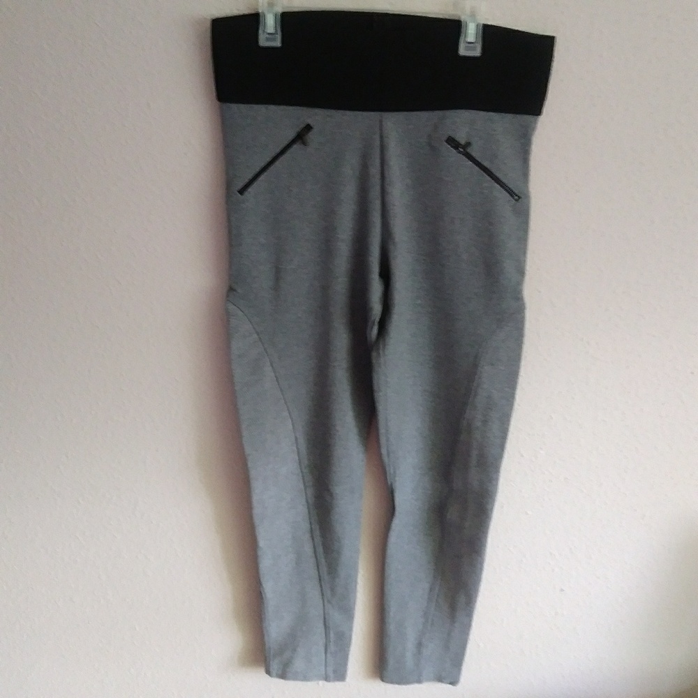 Zara Basic Pullon High Waisted Gray Black Leggings - image 1